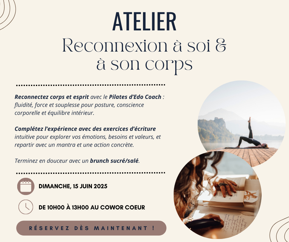 Affiche Atelier pilates flow & reconnexion à soi